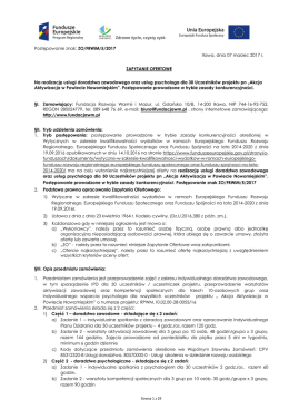 Postępowanie znak: ZO/FRWiM/2/2013