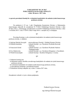 zarządzenie nr 20/2012 - Kuratorium Oświaty w Białymstoku