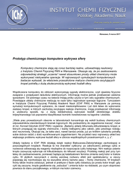 Prototyp chemicznego komputera wykrywa sferę