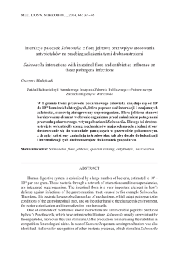 Interakcje pałeczek Salmonella z florą jelitową oraz wpływ
