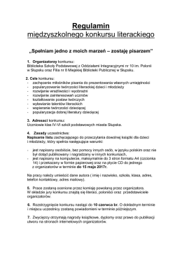 Konkurs Literacki "Spełniam jedno z moich marzeń