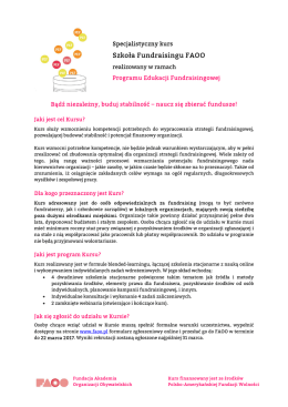 Szkoła Fundraisingu FAOO