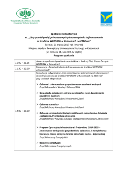 Spotkanie konsultacyjne nt. &bdquo;Listy przedsięwzięć priorytetowych