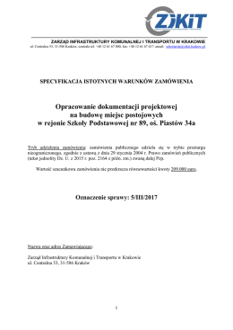 Opracowanie dokumentacji projektowej na budowę miejsc