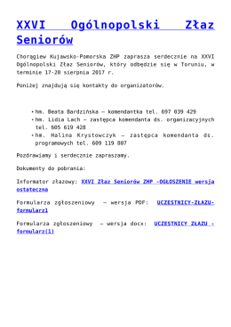 XXVI Ogólnopolski Złaz Seniorów