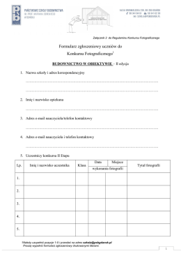 Załącznik 2 formularz zgloszeniowy uczniów