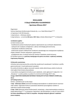 REGULAMIN II Edycji KONKURSU KULINARNEGO