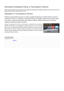 Komenda Powiatowa Policji w Tarnowskich Górach Wypadek w