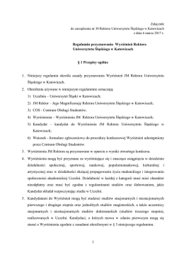 Regulamin Konkursu Wyr&oacute;żnień JM Rektora 2017