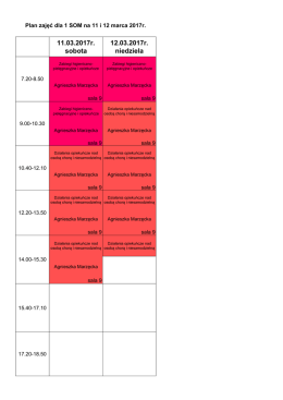 Plan zajęć dla słuchaczy 1 SOM na 11 i 12 marca 2017r.