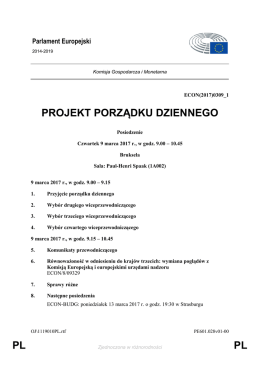 PL PL PROJEKT PORZĄDKU DZIENNEGO