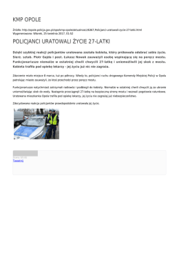 KMP OPOLE POLICJANCI URATOWALI ŻYCIE 27