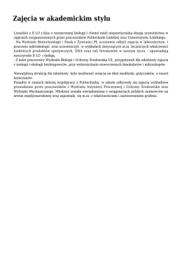 Zajęcia w akademickim stylu
