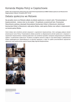 Generuj PDF - Komenda Miejska Policji w Częstochowie