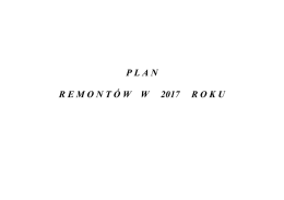 Plan remontów w 2017 roku