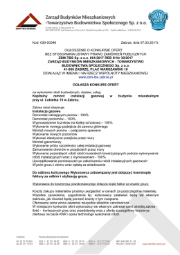 Kod: 030-00346 Zabrze, dnia 07.03.2017r - ZBM