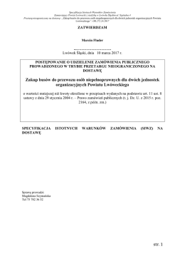 Specyfikacja Istotnych Warunków Zamówienia