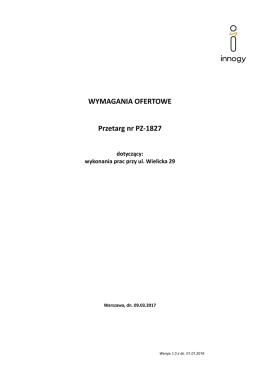 WYMAGANIA OFERTOWE Przetarg nr PZ-1827