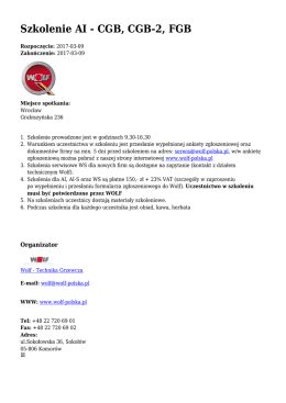 Szkolenie AI - CGB, CGB-2, FGB