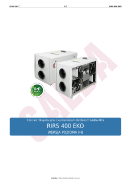 RIRS 400 EKO - Centrale wentylacyjne SALDA