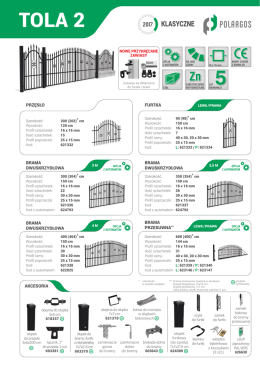 Karta produktowa ogrodzenia TOLA 2