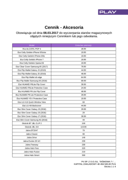 Plik do pobrania Cennik - Akcesoria