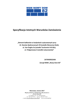 Specyfikacja Istotnych Warunków Zamówienia