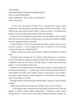 „Silny samorząd, silny rząd, silna Polska”.