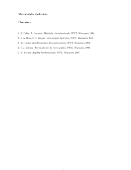 Matematyka dyskretna Literatura