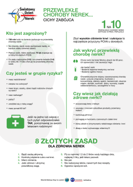 Przewlekłe choroby nerek… cichy zabójca – infografika