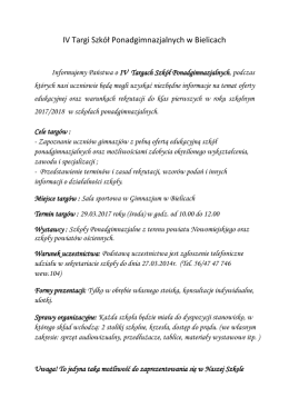 IV Targi Szkół Ponadgimnazjalnych w Bielicach