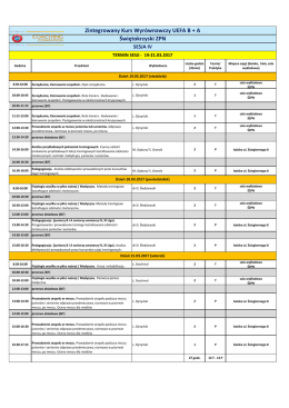 Harmonogram Kursu UEFA B i A