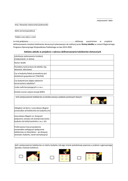 Ankieta &ndash; kolektory słoneczne