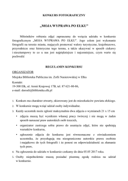 moja wyprawa po ełku - Miejska Biblioteka Publiczna w Ełku