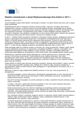 Wspólne oświadczenie z okazji Międzynarodowego
