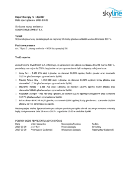 Raport bieżący nr 12/2017 Data sporządzenia: 2017-03