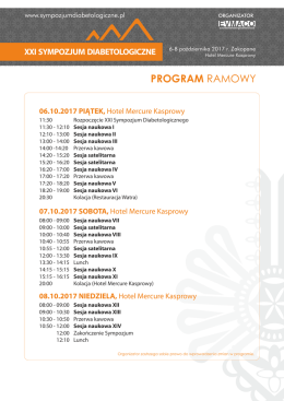 program ramowy - XXI SYMPOZJUM DIABETOLOGICZNE