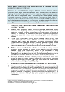 Siatka Analityczna dotycząca Infrastruktury w zakresie Kultury