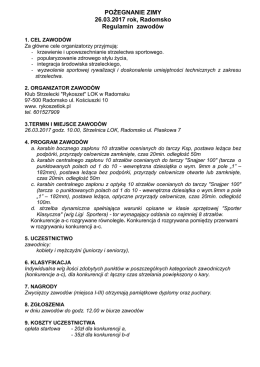 Regulamin zawodów - Klub Strzelecki RYKOSZET