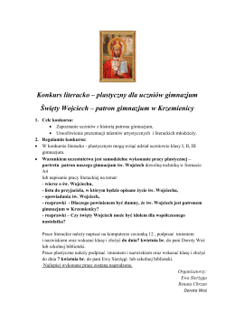 Konkurs – Święty Wojciech – patron gimnazjum w Krzemienicy