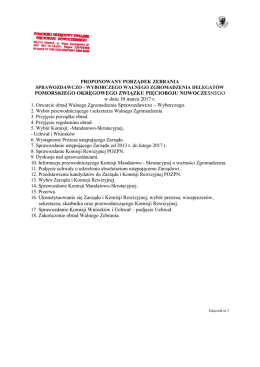 Porządek zebrania Sprawozdawczo