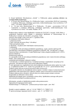 Szczeg&oacute;ły w pliku PDF - Sp&oacute;łdzielnia Mieszkaniowa G&Oacute;RNIK