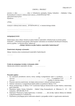 1 Załącznik nr 8 UMOWA