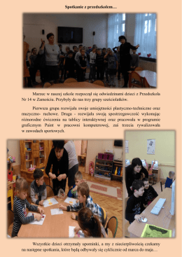 Spotkanie z przedszkolem… Marzec w naszej szkole