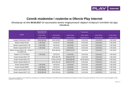 Plik do pobrania Cennik modemów i routerów w Ofercie Play Internet