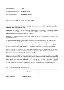 07.03.2017, 17:14 Pełna nazwa Emitenta: BRIJU Spółka Akcyjna