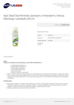 Apis Dead Sea Minerals szampon z minerałami z Morza