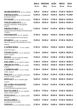 Pobierz Menu - MegaPizzeria