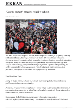 "Czarny protest" przeciw religii w szkole.