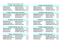 Terminarz Okręgowej Ligi Śląskiej Juniora Młodszego – grupa I